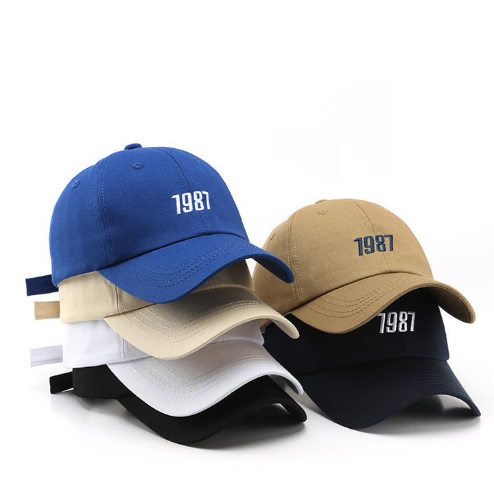 Japanese retro Harajuku tide digital embroidery student couple baseball cap outdoor male sun shade casual cap