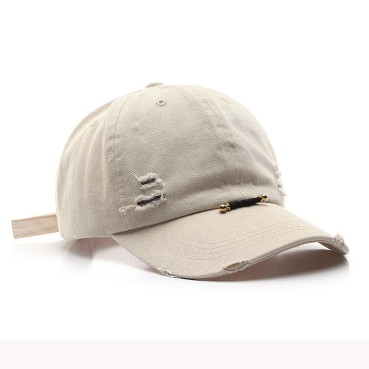 Personality washed and worn out hole caps outdoor sports and leisure women's sun protection sun hats couple baseball caps