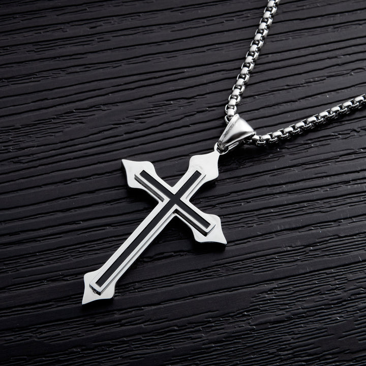 cross pendant couple necklace