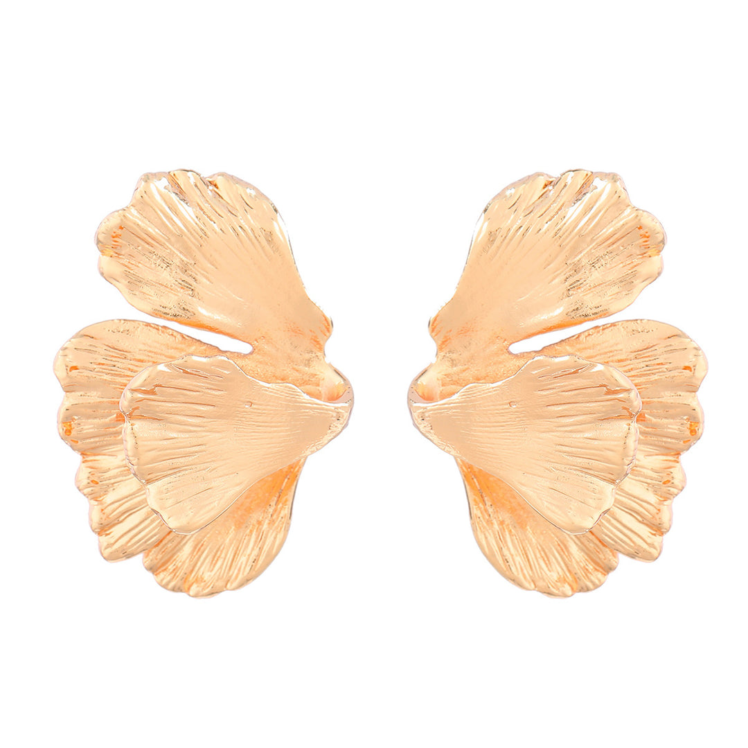 Exaggerated Alloy Leaf Flower Earrings For Women