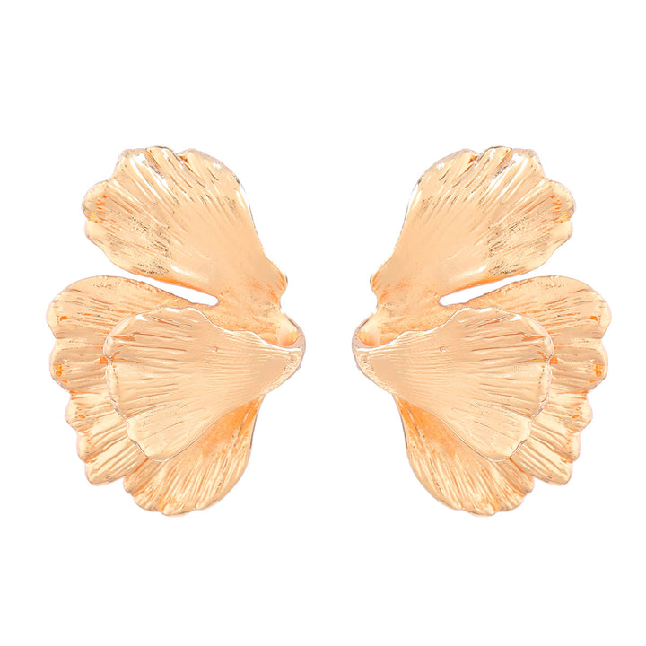 Exaggerated Alloy Leaf Flower Earrings For Women