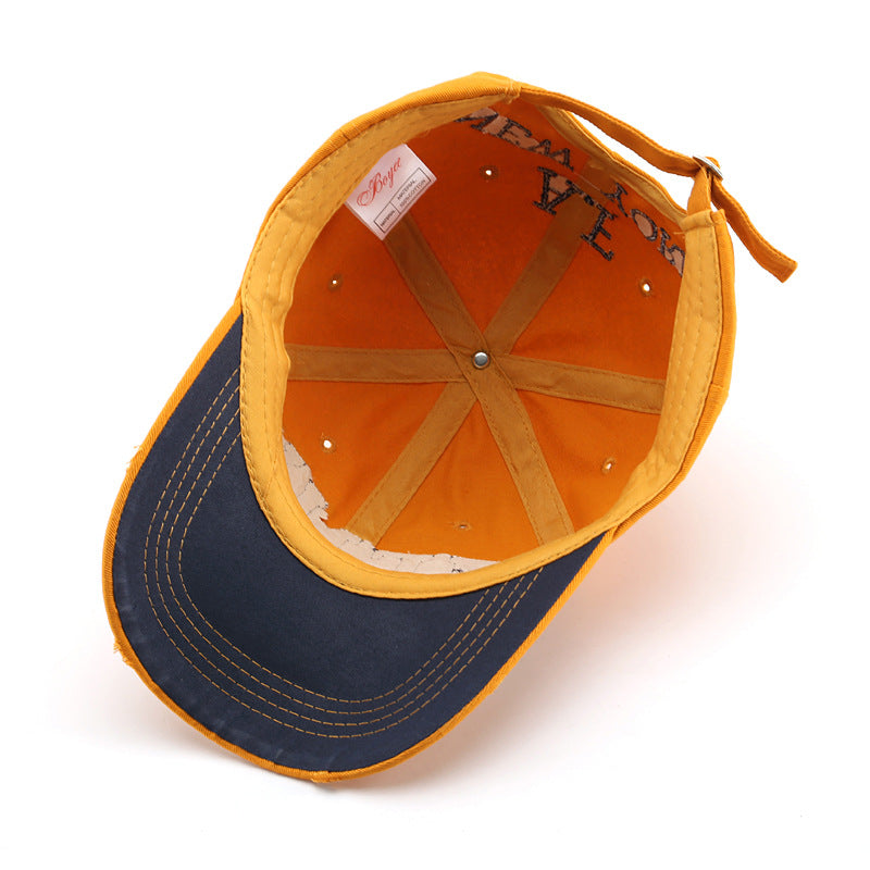 Letter embroidery curved brim baseball cap female sun protection sun visor male outdoor travel cap