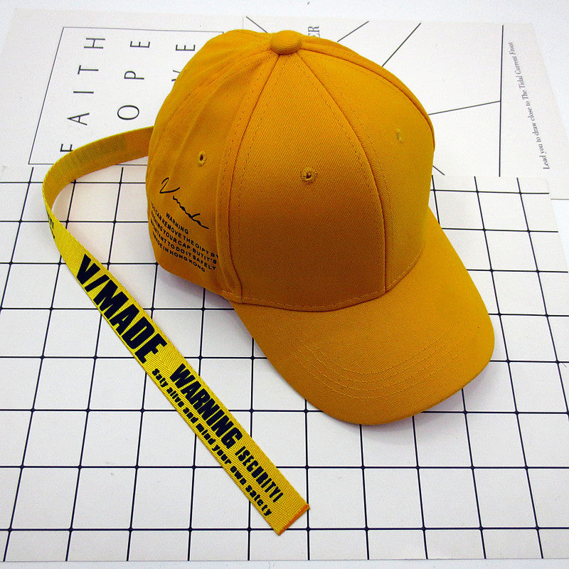 Sunscreen Peaked Cap Personalized Embroidered Yellow Belt Curved Brim Cap Patch Hat