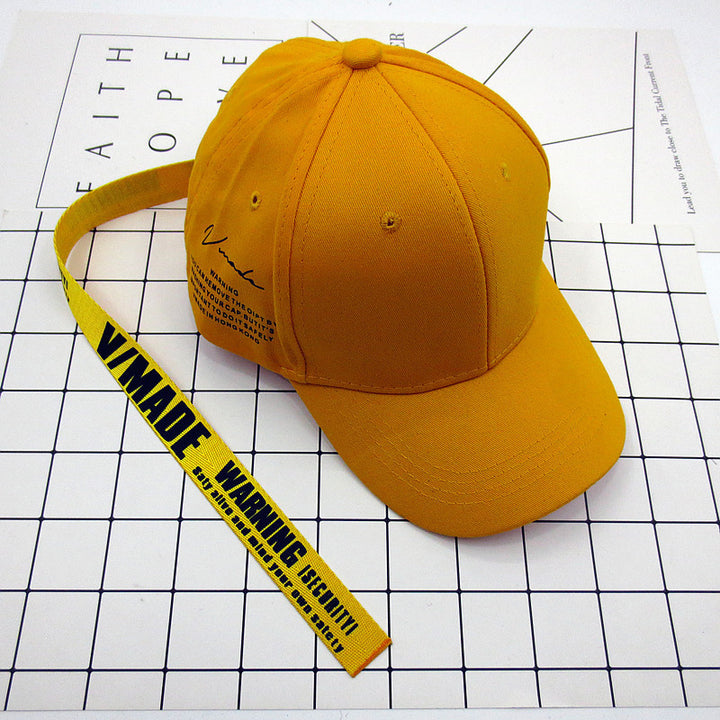 Sunscreen Peaked Cap Personalized Embroidered Yellow Belt Curved Brim Cap Patch Hat