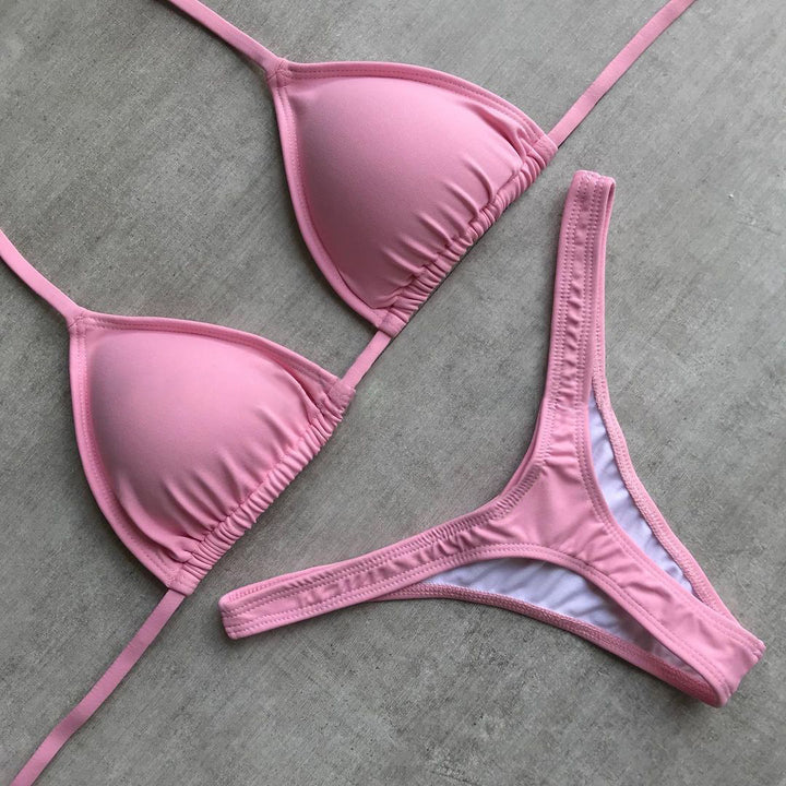 Fashion sexy solid color split bikini