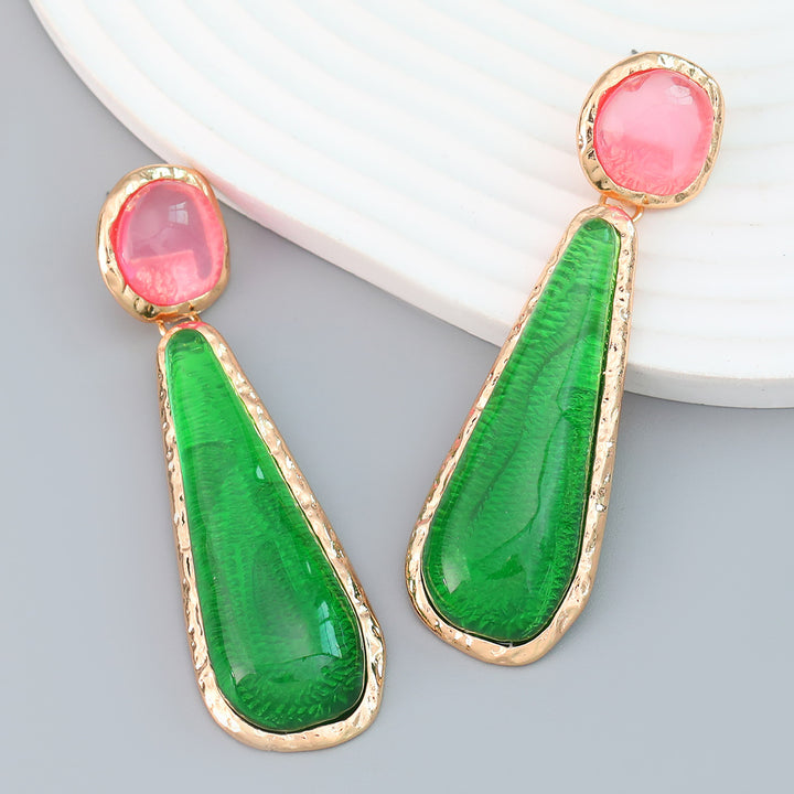 Statement Geometric Resin Drop Earrings