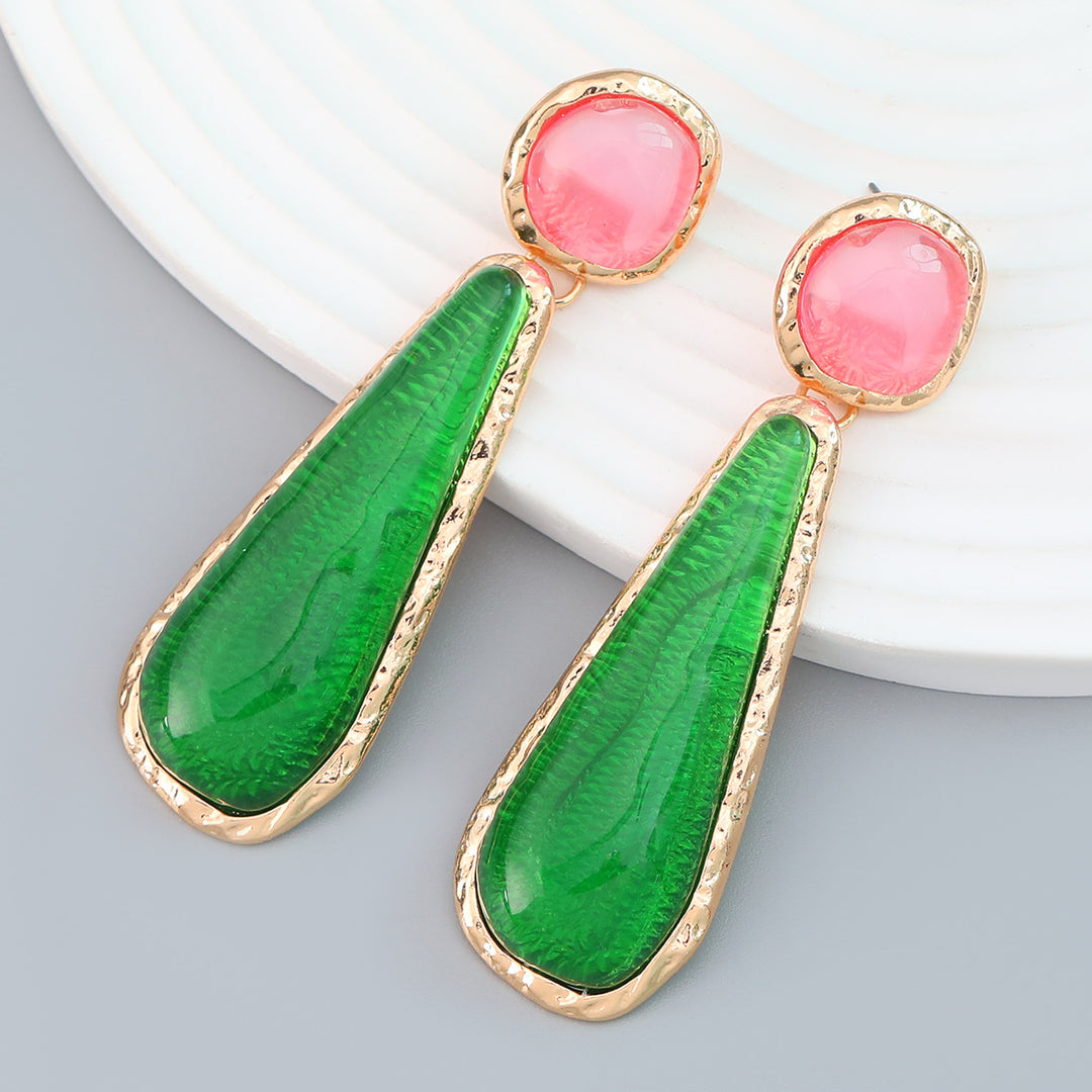 Statement Geometric Resin Drop Earrings