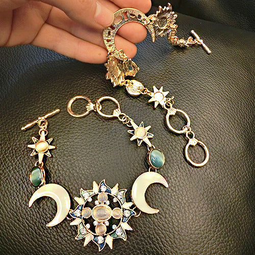 Opal Moon Sun Diamond Bracelet