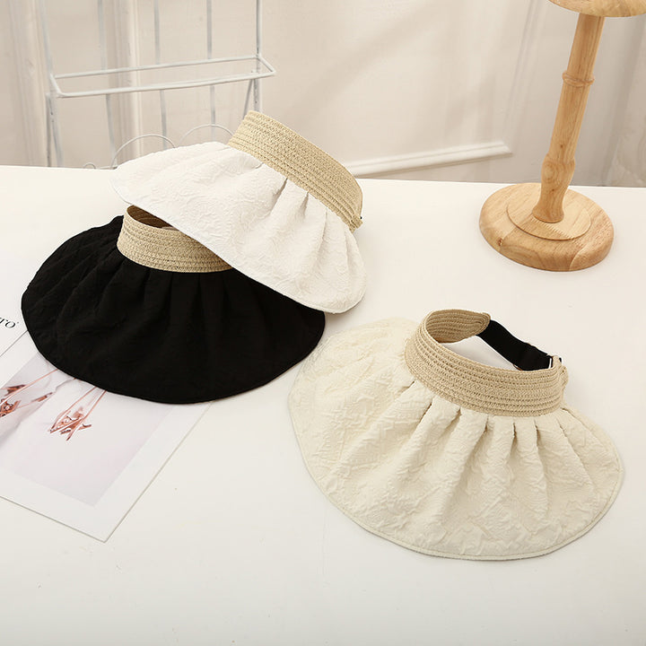 Temperament wind double-sided sun visor foldable shell hat sun hat women