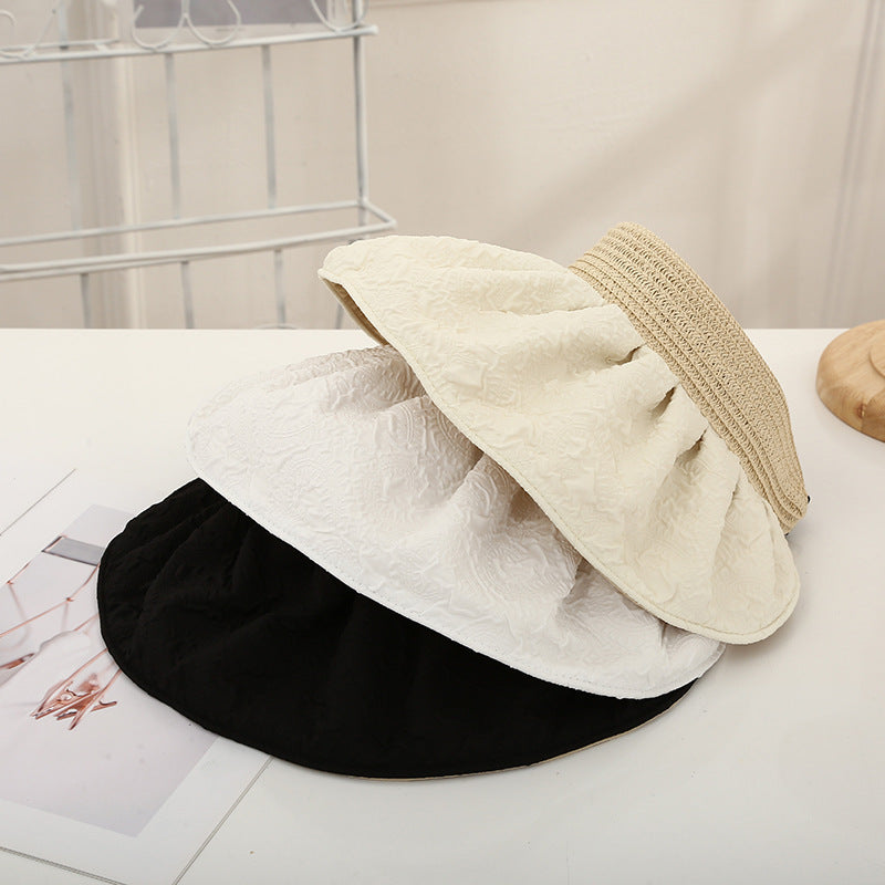 Temperament wind double-sided sun visor foldable shell hat sun hat women