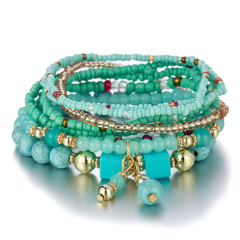 Bohemian Creative Turquoise Beaded Multilayer Bracelet