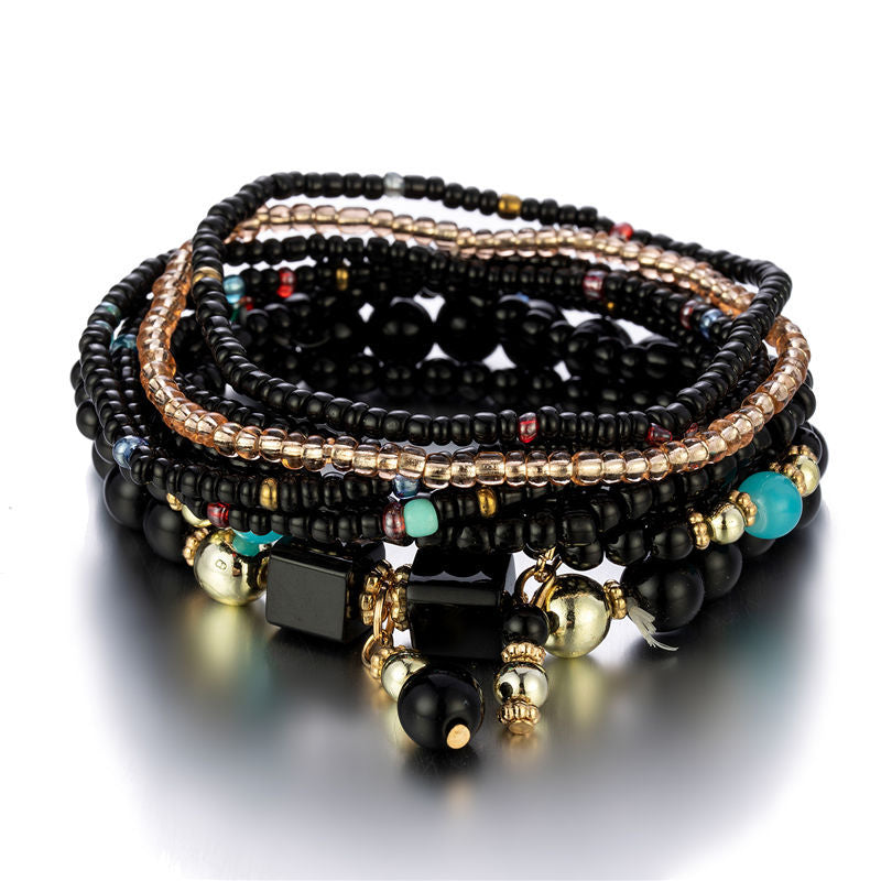 Bohemian Creative Turquoise Beaded Multilayer Bracelet