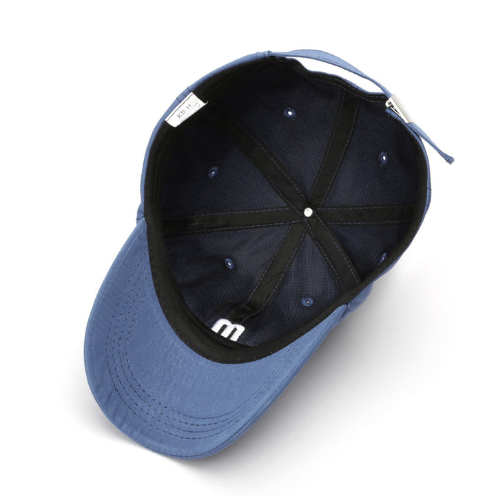 Hat M letter embroidered peak cap men's wild curved brim cotton soft top sun hat fashion simple female baseball cap