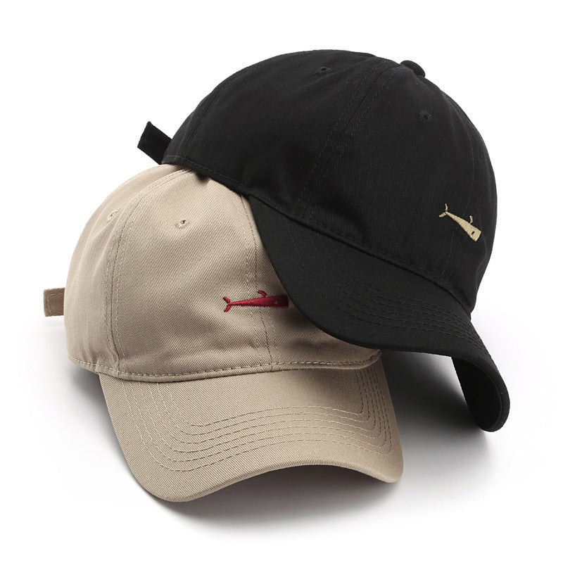 Simple tide fish embroidery caps fashion casual trend sports men and women sun shade sun hat