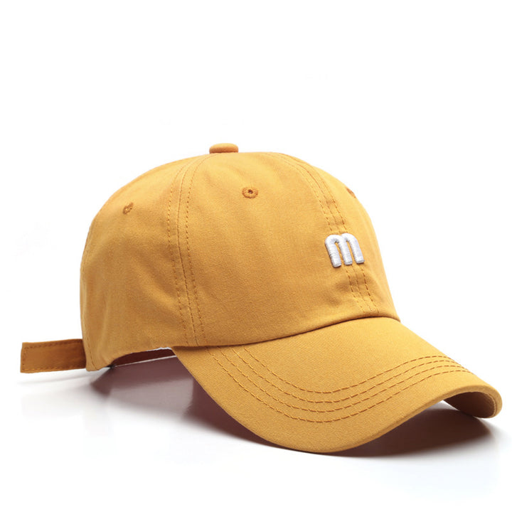 Hat M letter embroidered peak cap men's wild curved brim cotton soft top sun hat fashion simple female baseball cap