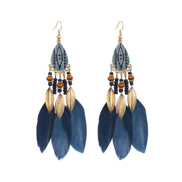 Creative personality drop line feather earrings