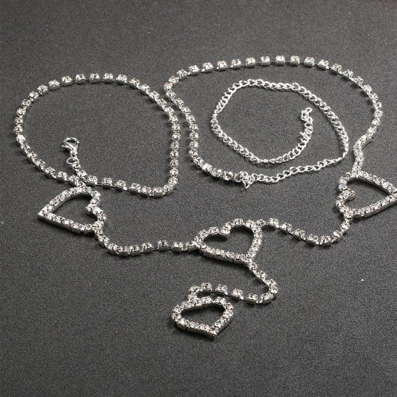 Rhinestone Heart Waist Chain Sexy Waist Jewelry