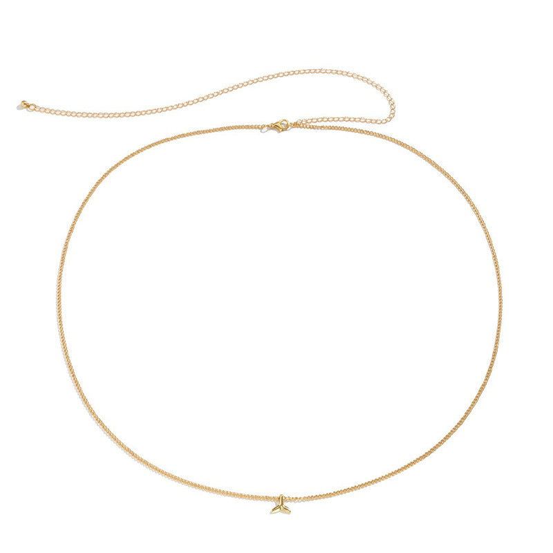 All-match fishtail belly chain geometric single-layer waist chain