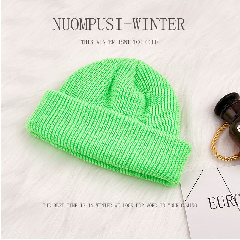 Autumn and winter short knitted hat