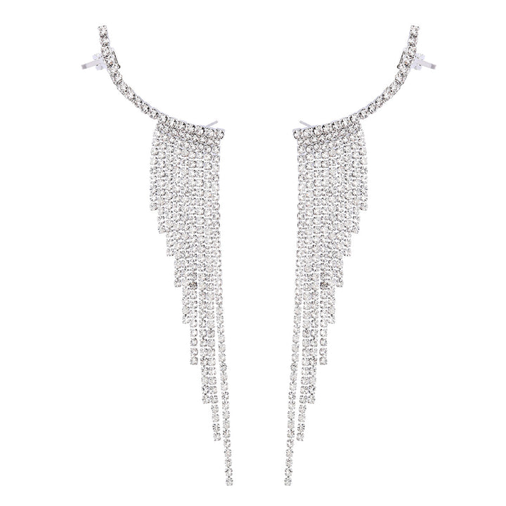 Diamond Long Tassel Earrings