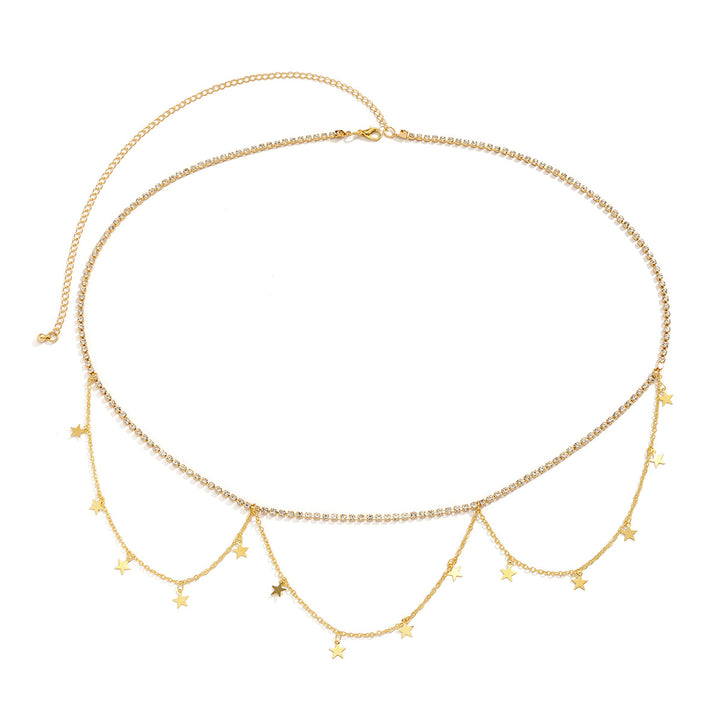 Simple double layer metal chain waist chain women