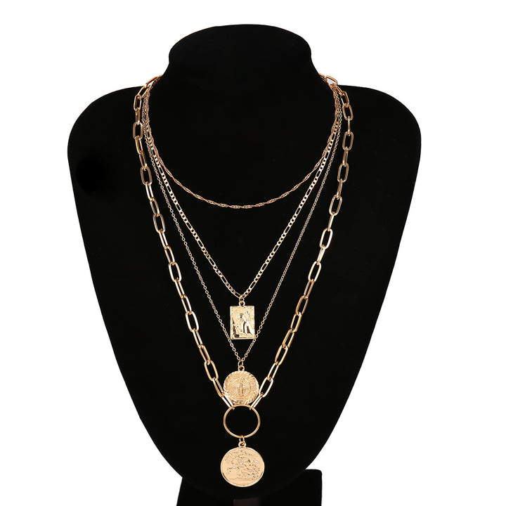 Multi-layer ring stacking necklace