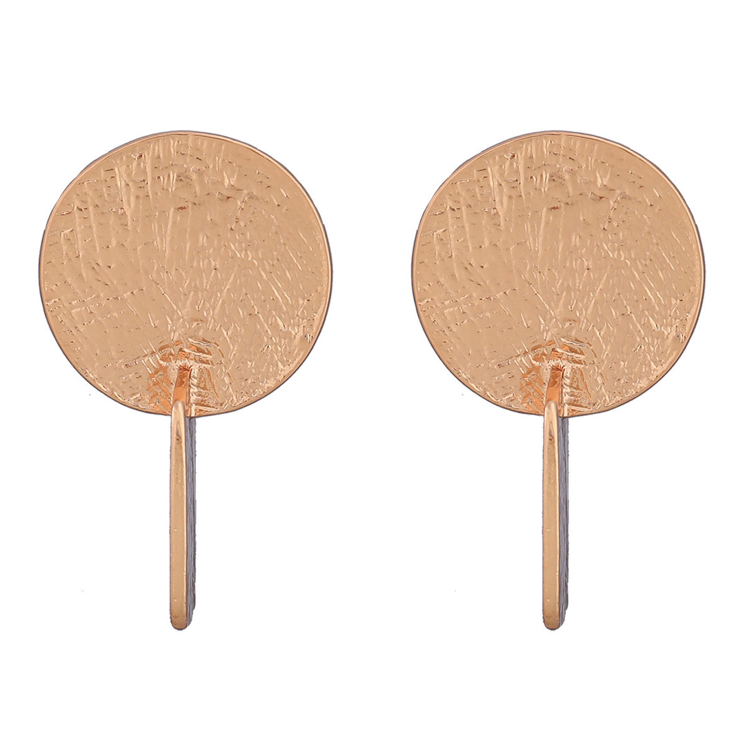 Round square exaggerated metallic earrings