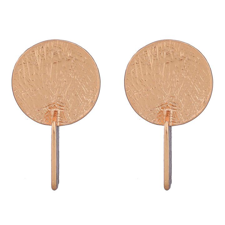 Round square exaggerated metallic earrings