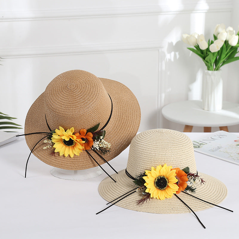 Japanese Sunflower Straw Hat Mori Sunflower Sun Hat Women's Fresh and Sweet Sun Hat