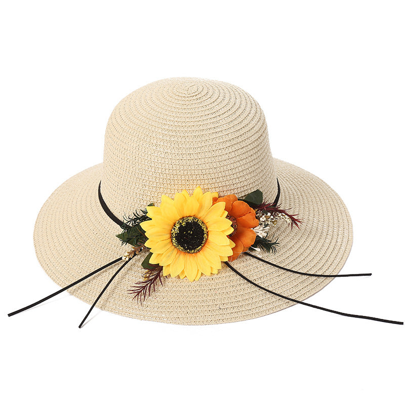 Japanese Sunflower Straw Hat Mori Sunflower Sun Hat Women's Fresh and Sweet Sun Hat