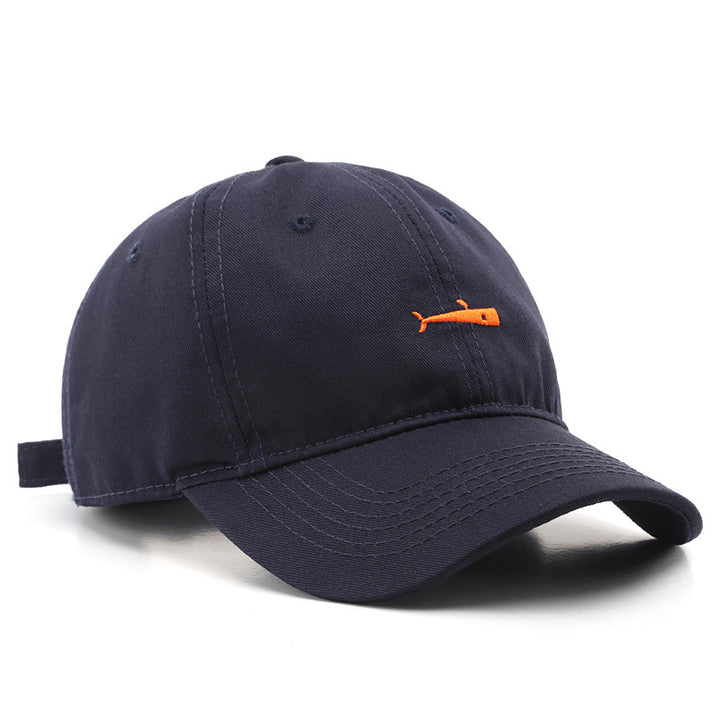 Simple tide fish embroidery caps fashion casual trend sports men and women sun shade sun hat