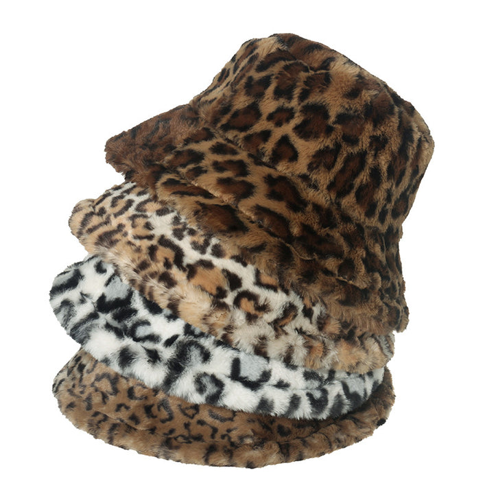 Leopard Plush Bucket hat