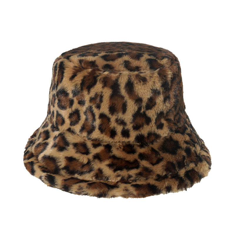 Leopard Plush Bucket hat